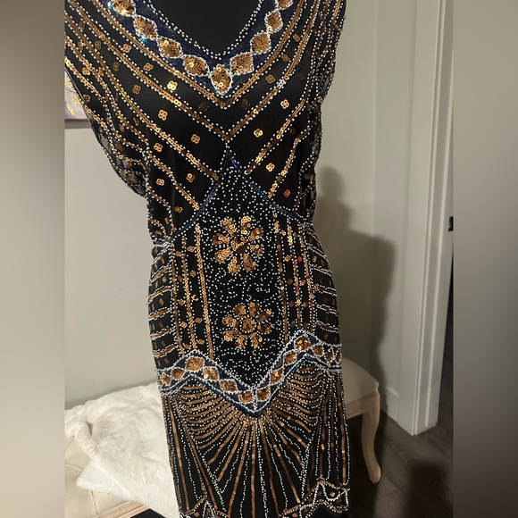 NWT 1920’s Flapper Cocktail Fringe Vintage Embellished Dress size 3XL - Picture 4 of 8